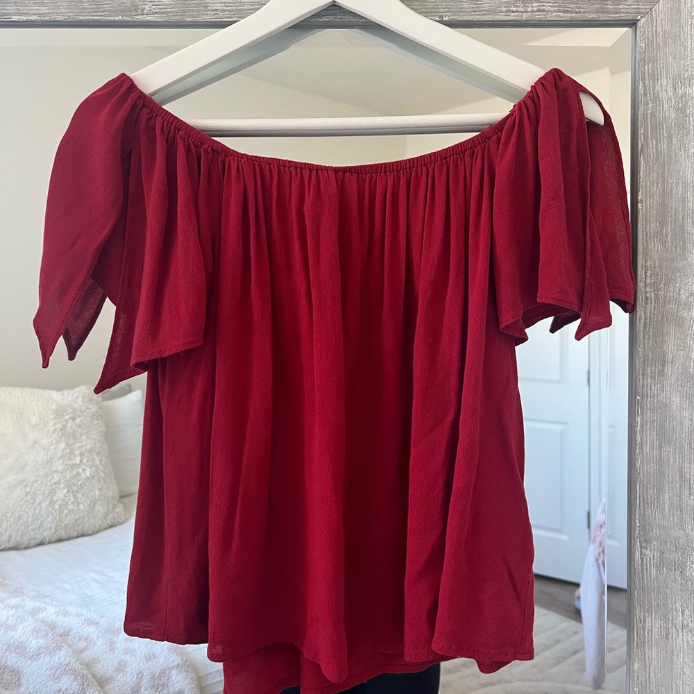 Forever 21 Off the Shoulder Red Top
